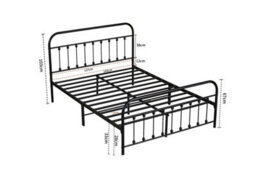 SquareBoxx Amelia Double Metal Bed Frame With Steel Slat Base, 28Cm Underbed Storage & Classic Spindle Design  Black, White, Gold Or Silver - thumbnail 2
