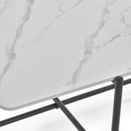 Julian Bowen Siena White Square Side Table, Ceramic, Marbled Sintered Stone, Height: 54.5 X Width: 50 X Depth: 50Cm - thumbnail 4