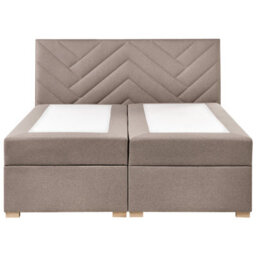 Beliani Divan Bed With Storage Fabric Esquire 160 X 200 Cm (Eu King Size) Taupe - thumbnail 6