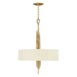 Elegant 6 Bulb Champagne Gold Ceiling Pendant Light With Led E14 Fitting