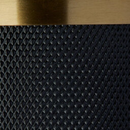 Industville Knurled Pillar Table Lamp, Black Base, Drum Cotton Lampshade - thumbnail 4