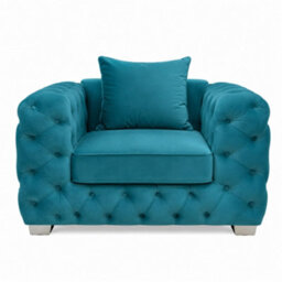 Stratus Interiors Ashley Teal Blue Chesterfield Scatter Back Sofa Collection With Sophisticated Charm-Armchair - thumbnail 4