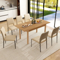 120-160Cm Extendable Dining Table Large Wooden Space Saving Compact Kitchen Desk - thumbnail 6