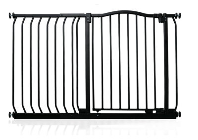 Safetots Curved Top Safety Gate, 116Cm - 125Cm, Matt Black, Pressure Fit Stair Gate - image 1