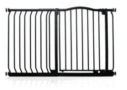 Safetots Curved Top Safety Gate, 116Cm - 125Cm, Matt Black, Pressure Fit Stair Gate - thumbnail 1