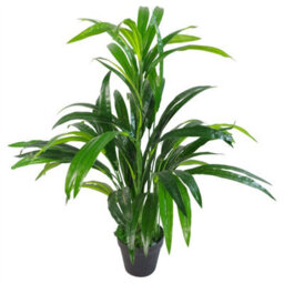 Leaf 65Cm Artificial Realistic Bamboo Shrub Plant With Silver Metal Planter - thumbnail 3