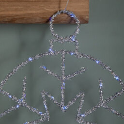 Samuel Alexander 49Cm Battery Powered Light Up Silver Christmas Snowflake Ball With Blue Twinkling Leds - thumbnail 4