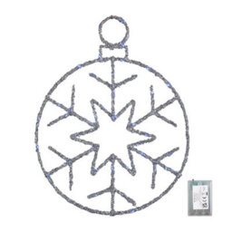 Samuel Alexander 49Cm Battery Powered Light Up Silver Christmas Snowflake Ball With Blue Twinkling Leds - thumbnail 8
