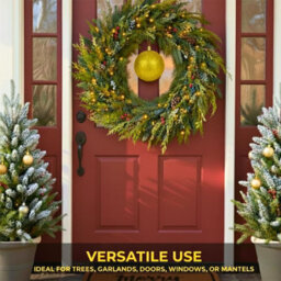 Shatchi 20Cm Dark Gold Glitter Christmas Bauble - Christmas Tree & Home Décor Ornament - thumbnail 6