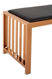Orsina Contemporary Design Rose Gold Bench, Sleek Garden Bench For Outdoor, Leather Upholstered Dining Bench - thumbnail 4