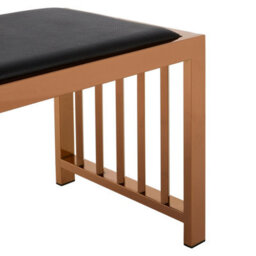 Orsina Contemporary Design Rose Gold Bench, Sleek Garden Bench For Outdoor, Leather Upholstered Dining Bench - thumbnail 5