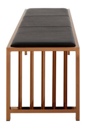 Orsina Contemporary Design Rose Gold Bench, Sleek Garden Bench For Outdoor, Leather Upholstered Dining Bench - thumbnail 3