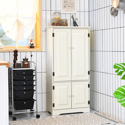 Costway Antique Low Floor Cabinet Wooden Storage Organizer Chest W/ Adjustable Shelf - image 1