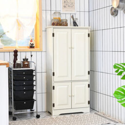 Costway Antique Low Floor Cabinet Wooden Storage Organizer Chest W/ Adjustable Shelf - thumbnail 1