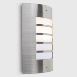 Valuelights Medlock Steel And Frosted Lens Ip44 Rated Outdoor Garden Wall Mounted Security Light With Bulb Cool White - thumbnail 3