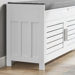 Sobuy Fsr102-W, Shoe Rack Shoe Storage Bench With Folding Padded Seat - Adjustable Storage Shelves,white,w90Xd32.5Xh50 - thumbnail 9