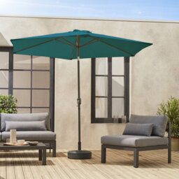Sweeek - 3M Round Centre Pole Parasol Touquet Duck Blue