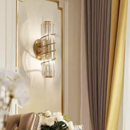 Antique Crystal Wall Light Brass Finish E27 Bedside Wall Lamp Gold Indoor Lighting By Aex - thumbnail 8