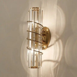 Antique Crystal Wall Light Brass Finish E27 Bedside Wall Lamp Gold Indoor Lighting By Aex - thumbnail 3
