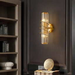 Antique Crystal Wall Light Brass Finish E27 Bedside Wall Lamp Gold Indoor Lighting By Aex - thumbnail 2