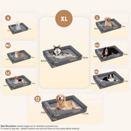 Luckracer Large Dog Bed Sofa Washable Orthopedic Dog Beds Black 104X64X15Cm - thumbnail 2
