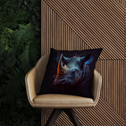 Warren Reed Designer Rhino Face Splashart Outdoor Cushion 45Cm X 45Cm - thumbnail 2