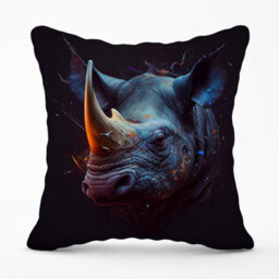 Warren Reed Designer Rhino Face Splashart Outdoor Cushion 45Cm X 45Cm - thumbnail 1