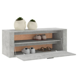 Berkfield Wall Shoe Cabinet Concrete Grey 100X35X38 Cm Engineered Wood - thumbnail 4
