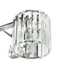 Beliani Wall Lamp - Modern Silver Iron Base With Clear Crystal Glass Shades, Geometric Wall Light, W35 X D17 X H15Cm - thumbnail 4
