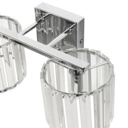 Beliani Wall Lamp - Modern Silver Iron Base With Clear Crystal Glass Shades, Geometric Wall Light, W35 X D17 X H15Cm - thumbnail 7