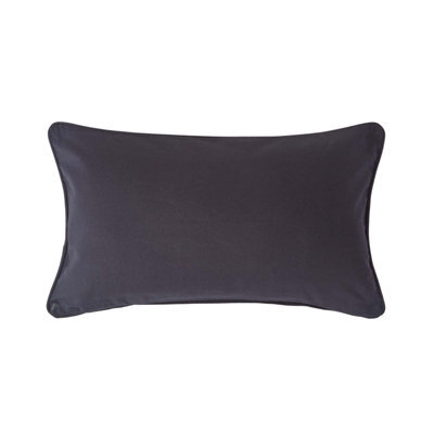 Homescapes Cotton Plain Black Rectangular Cushion Cover, 30 X 50 Cm - image 1