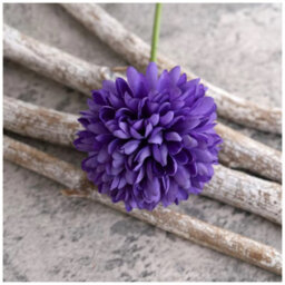 Woodside Home Living Artificial Chrysanthemum Ball Flowers - Purple Set Of 6 - thumbnail 2