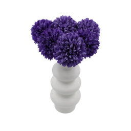 Woodside Home Living Artificial Chrysanthemum Ball Flowers - Purple Set Of 6 - thumbnail 1