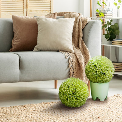 Costway 2 Pcs Artificial Plant Decoration Indoor Outdoor 28Cm Decorative Balls - image 1