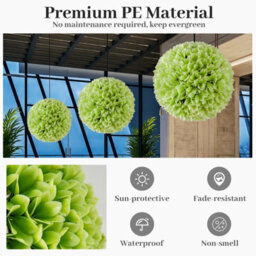 Costway 2 Pcs Artificial Plant Decoration Indoor Outdoor 28Cm Decorative Balls - thumbnail 6