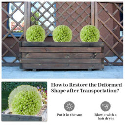Costway 2 Pcs Artificial Plant Decoration Indoor Outdoor 28Cm Decorative Balls - thumbnail 9