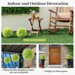 Costway 2 Pcs Artificial Plant Decoration Indoor Outdoor 28Cm Decorative Balls - thumbnail 8