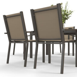Outsunny Garden Dining Set For 6, Outdoor Dining Table And Chairs, Khaki - thumbnail 9