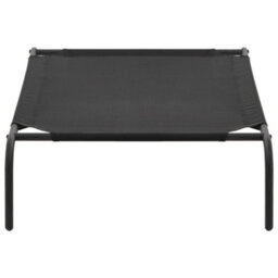 Berkfield Elevated Dog Bed Black L Textilene - thumbnail 3