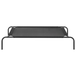 Berkfield Elevated Dog Bed Black L Textilene - thumbnail 2