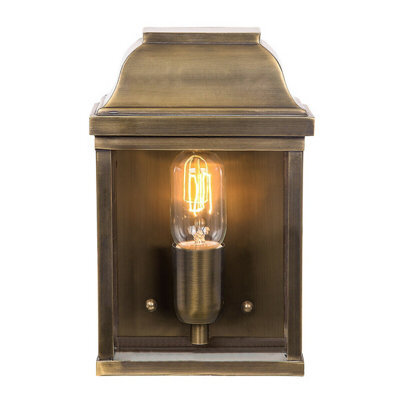 Elegant Outdoor Ip44 Aged Brass Wall Light With Led E27 Socket