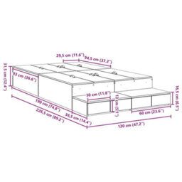 Berkfield Modern Storage Bed Frame Sonoma Oak 120X190 Cm - thumbnail 8