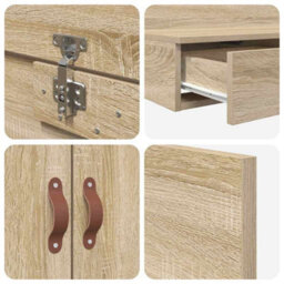 Berkfield Modern Storage Bed Frame Sonoma Oak 120X190 Cm - thumbnail 6