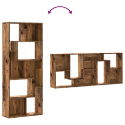 Berkfield Modern Bookcase Old Wood 67X24X161 Cm Engineered Wood - thumbnail 8