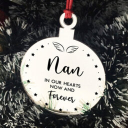 Red Ocean Nan Memorial Gift Mirror Acrylic Christmas Tree Decoration - thumbnail 3
