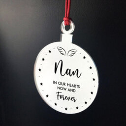 Red Ocean Nan Memorial Gift Mirror Acrylic Christmas Tree Decoration - thumbnail 2