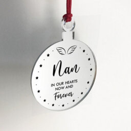 Red Ocean Nan Memorial Gift Mirror Acrylic Christmas Tree Decoration - thumbnail 4