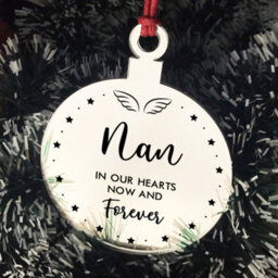 Red Ocean Nan Memorial Gift Mirror Acrylic Christmas Tree Decoration - thumbnail 6