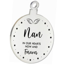 Red Ocean Nan Memorial Gift Mirror Acrylic Christmas Tree Decoration - thumbnail 5