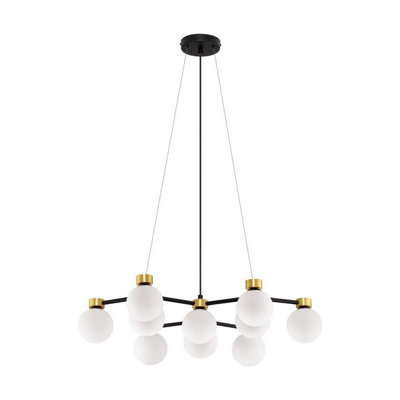 Luminosa Lighting Luminosa Ovalino Multi Arm Pendant Ceiling Light Opal, Satin Gold, Matt Black Led G9 10X5W - image 1